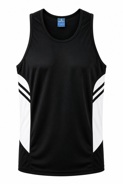 BLACK/WHITE - Tasman Mens Singlets
