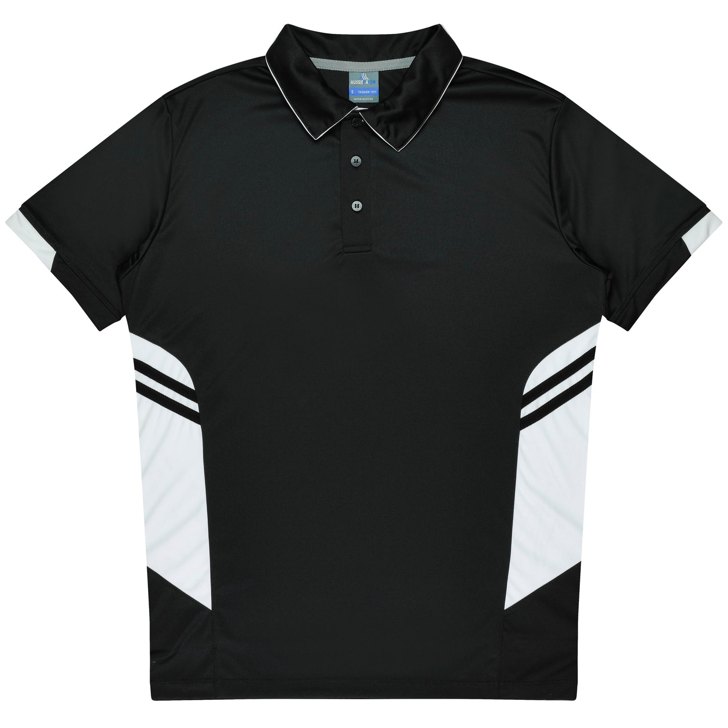 BLACK/WHITE - Tasman Kids Polos
