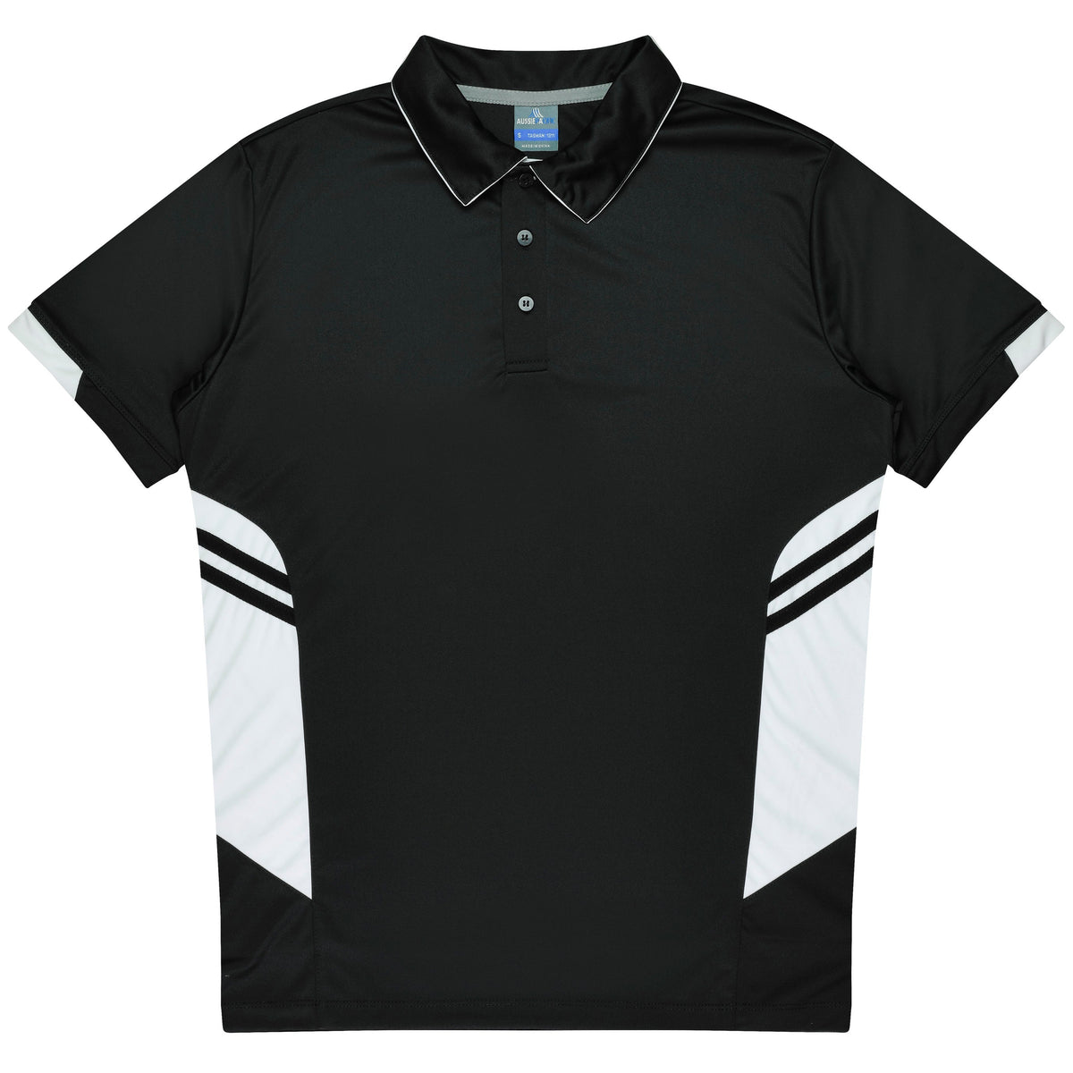 BLACK/WHITE - Tasman Kids Polos