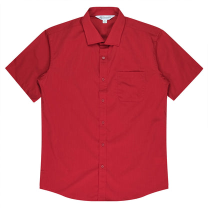 Red - Mosman Mens Shirt Short Sleeve