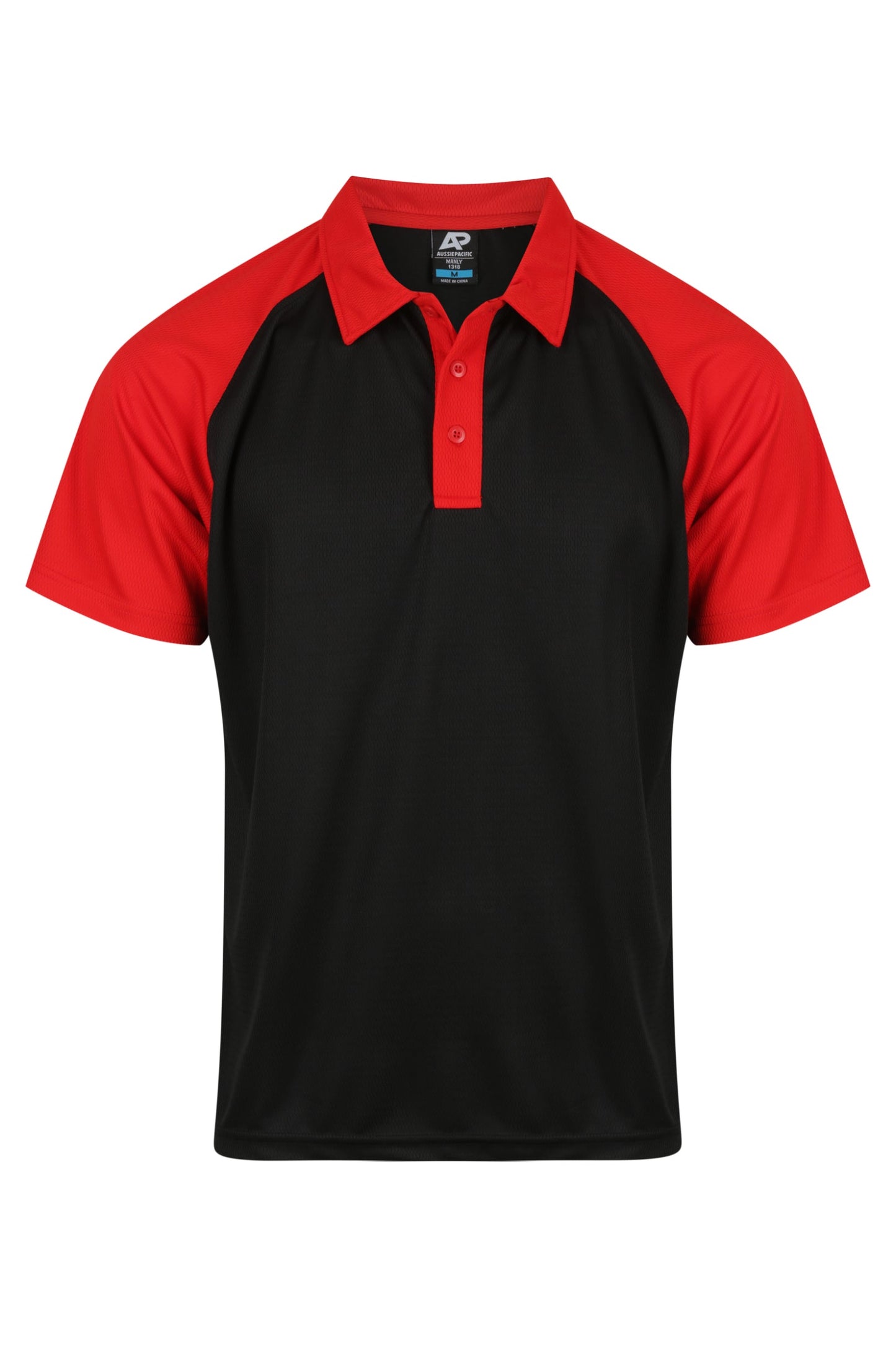 BLACK/RED - Manly Mens Polos