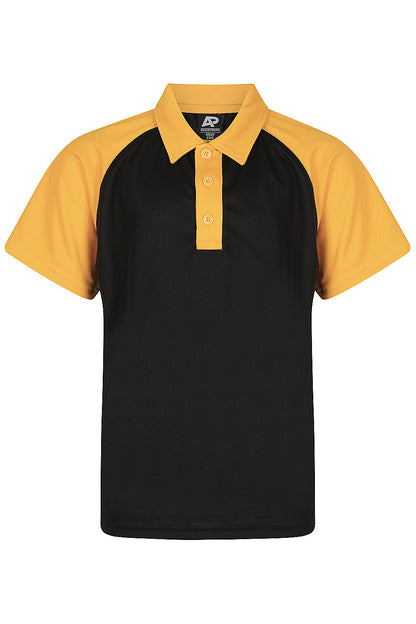 BLACK/GOLD - Manly Kids Polos