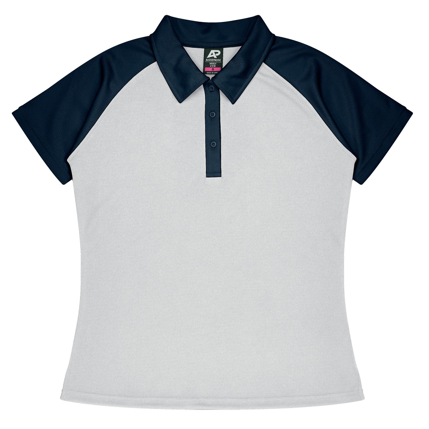 WHITE/NAVY - Manly Lady Polos