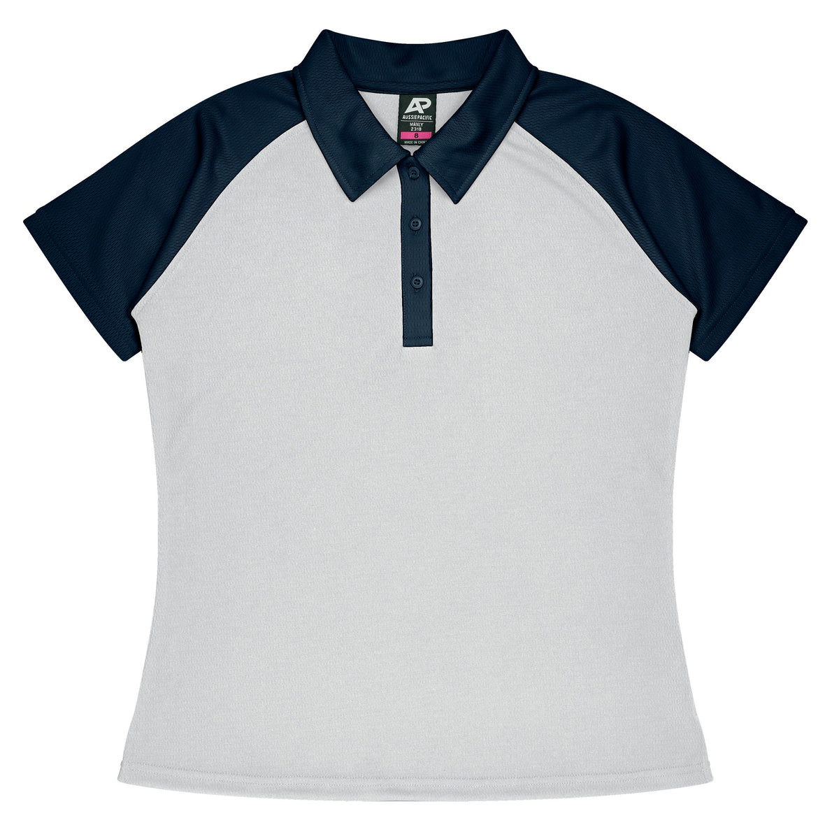 WHITE/NAVY - Manly Lady Polos