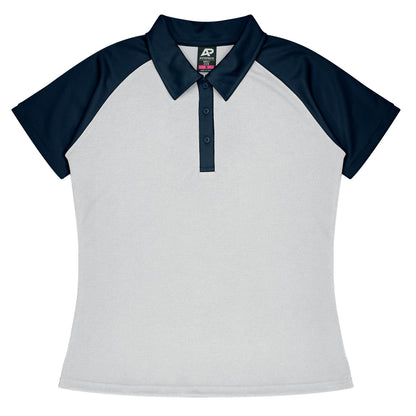 WHITE/NAVY - Manly Lady Polos