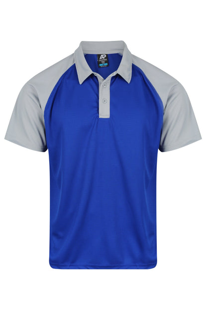 ROYAL/SILVER - Manly Mens Polos