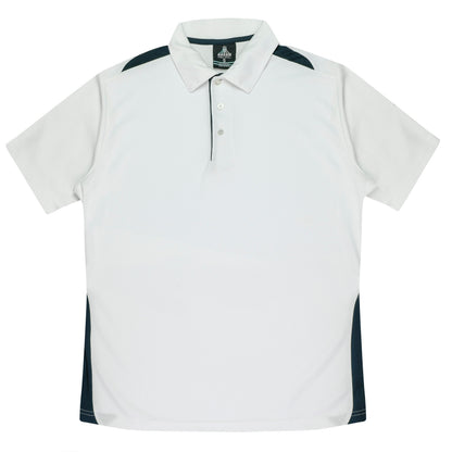 WHITE/NAVY - Paterson Kids Polos