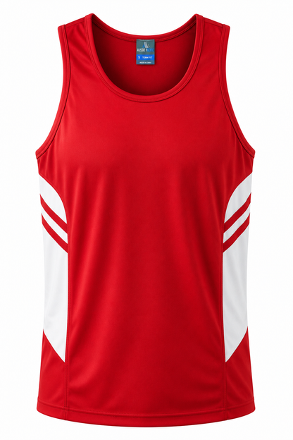 RED/WHITE - Tasman Mens Singlets