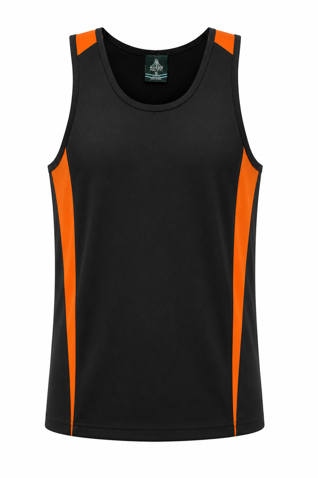 BLACK/ORANGE - Eureka Mens Singlets
