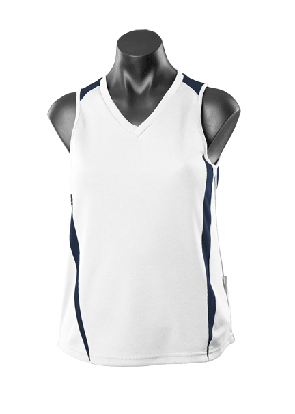 WHITE/NAVY - Eureka Lady Singlets