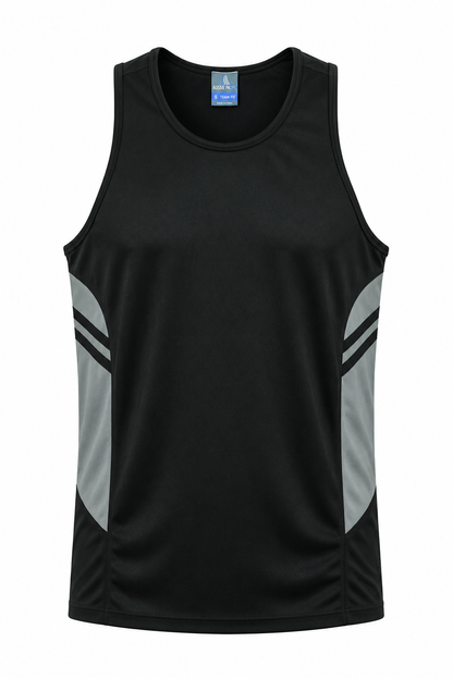 BLACK/ASHE - Tasman Mens Singlets