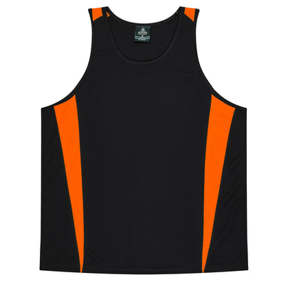 BLACK/ORANGE - Eureka Kids Singlets