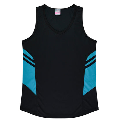 BLACK/TEAL - Tasman Lady Singlets