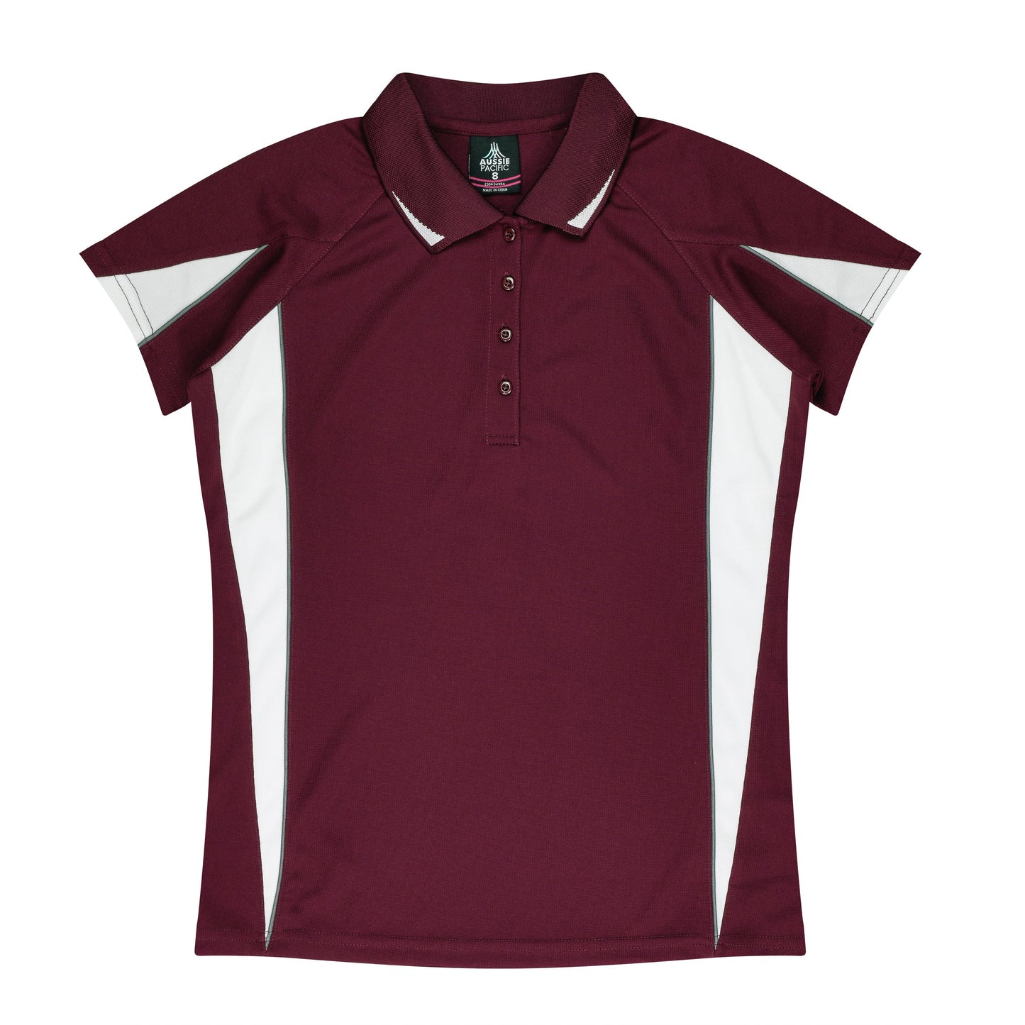 MAROON/WHITE - Eureka Lady Polos