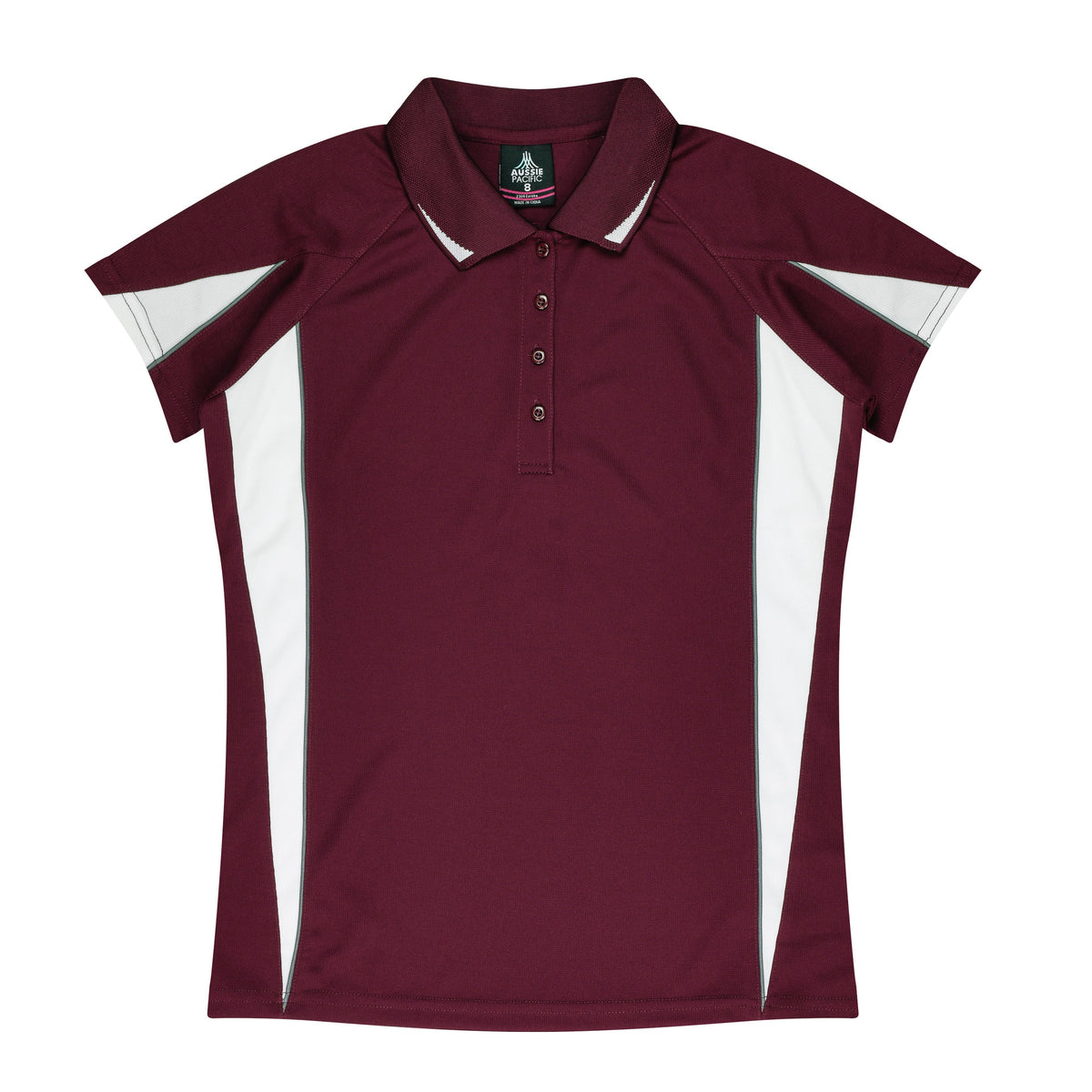 MAROON/WHITE - Eureka Lady Polos