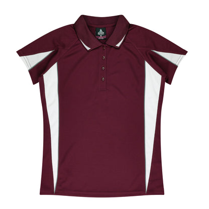 MAROON/WHITE - Eureka Lady Polos