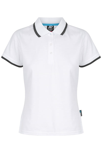 WHITE/SLATE - Portsea Lady Polos