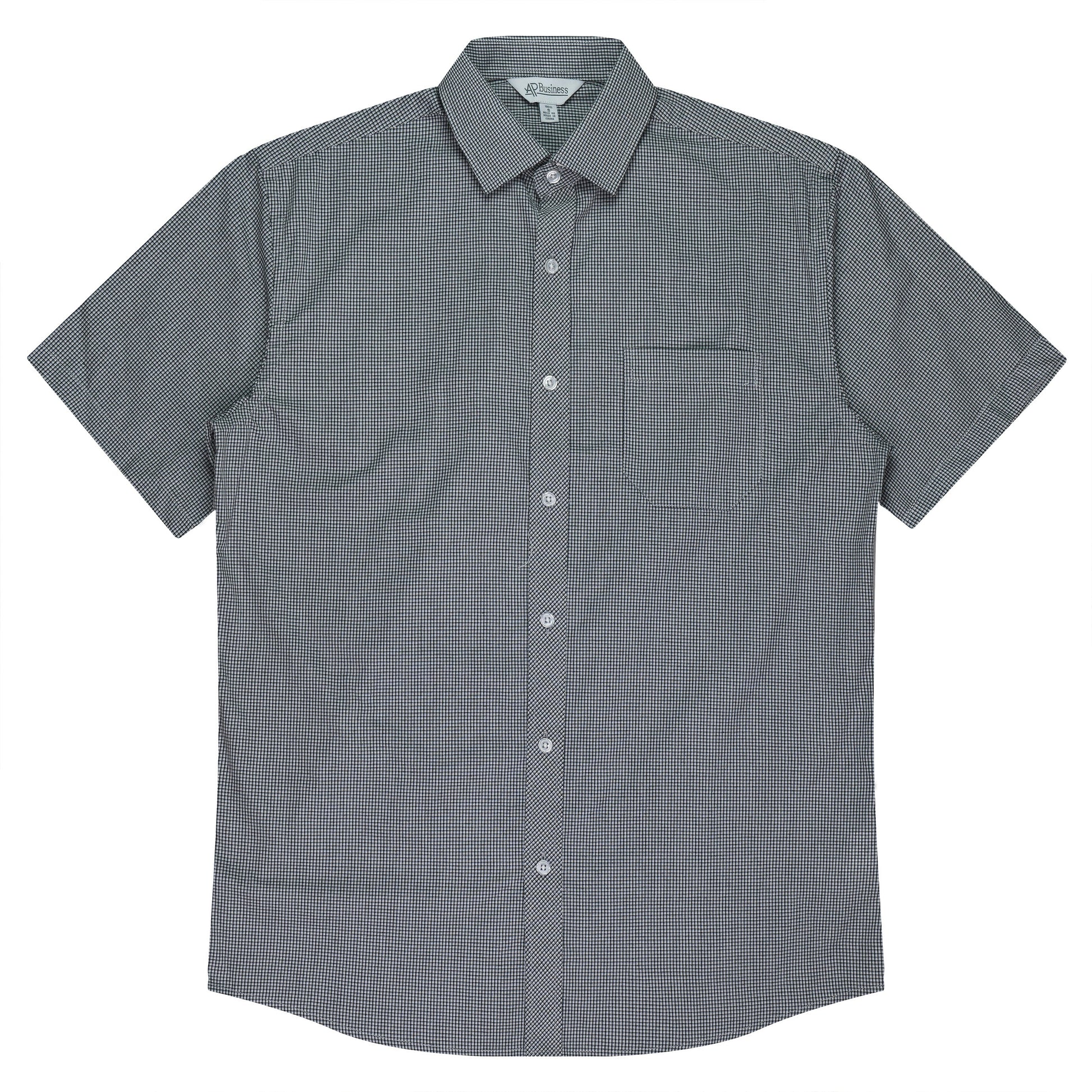 BLACK/WHITE - Toorak Mens Shirt Short Sleeve