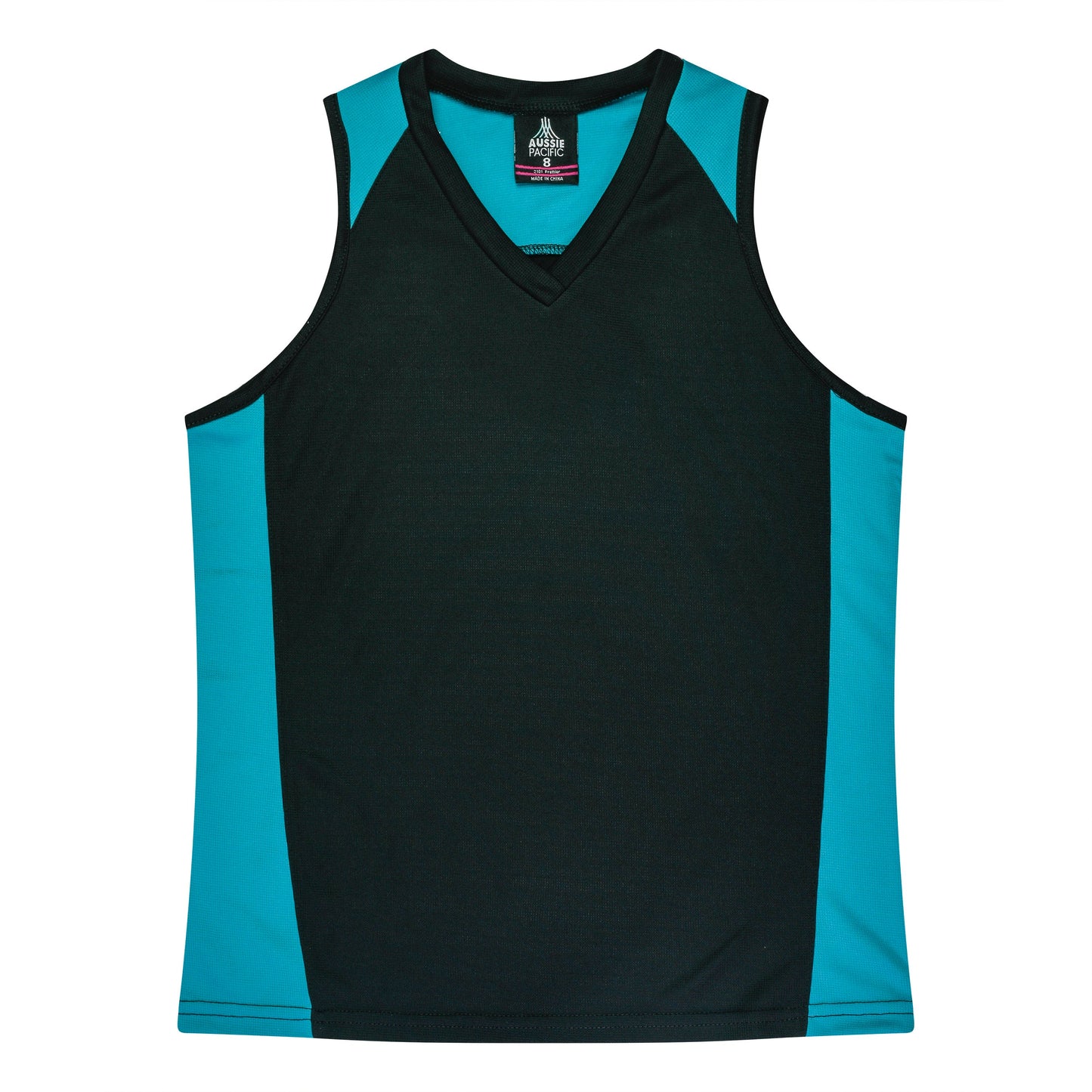 BLACK/TEAL - Premier Lady Singlets