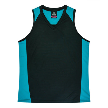BLACK/TEAL - Premier Lady Singlets