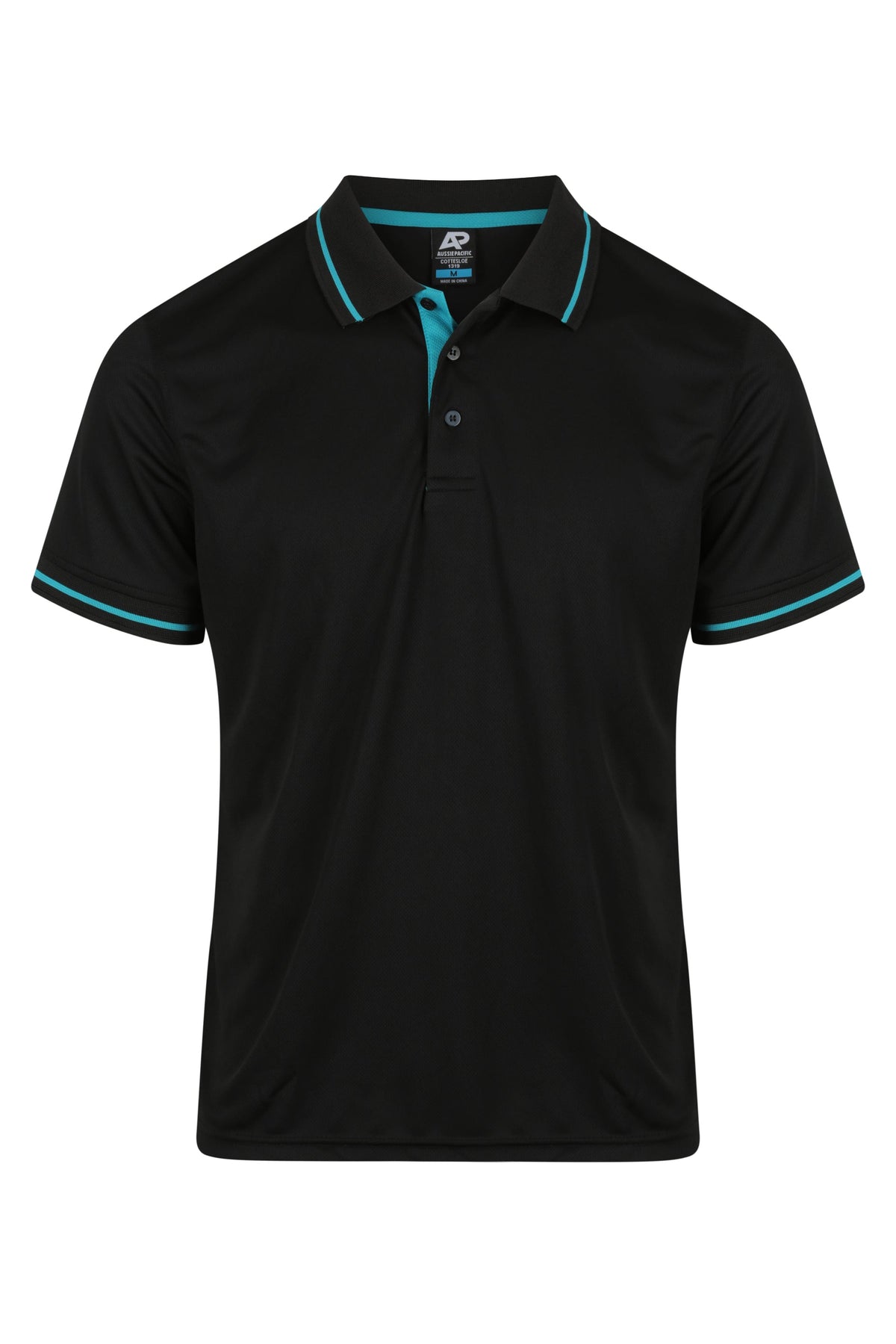 BLACK/TEAL - Cottesloe Mens Polos