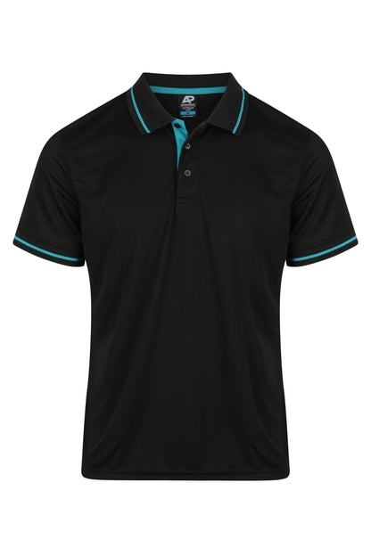 BLACK/TEAL - Cottesloe Mens Polos