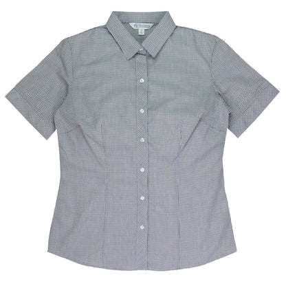 BLACK/WHITE - Toorak Lady Shirt Short Sleeve