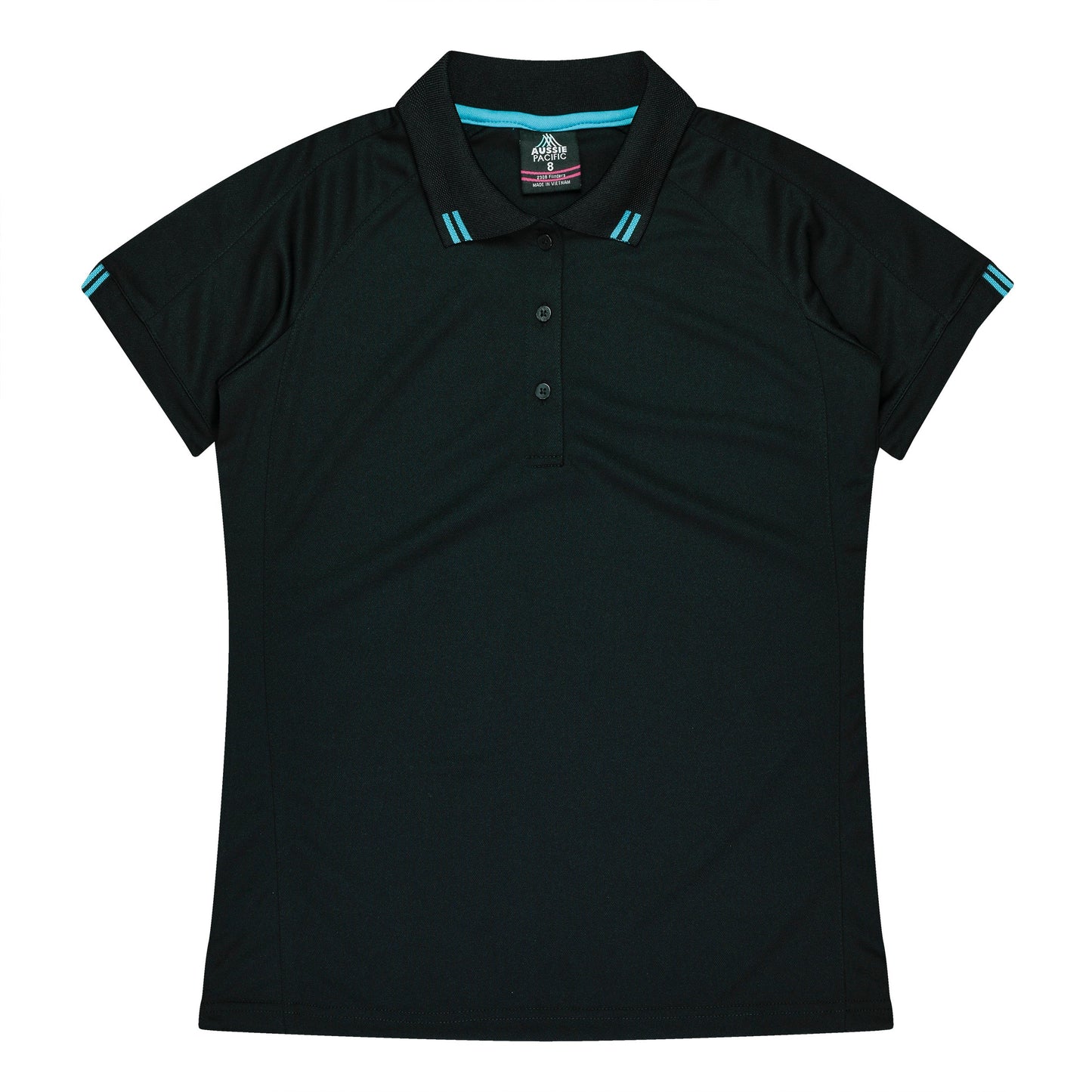 BLACK/TEAL - Flinders Lady Polos