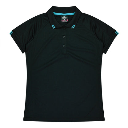 BLACK/TEAL - Flinders Lady Polos