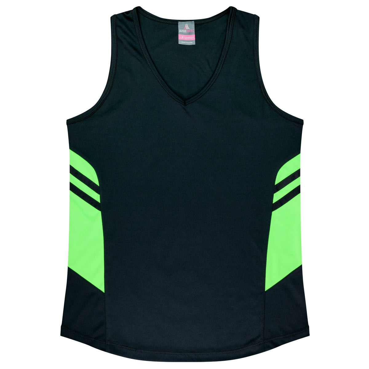 BLACK/NEON GREEN - Tasman Lady Singlets