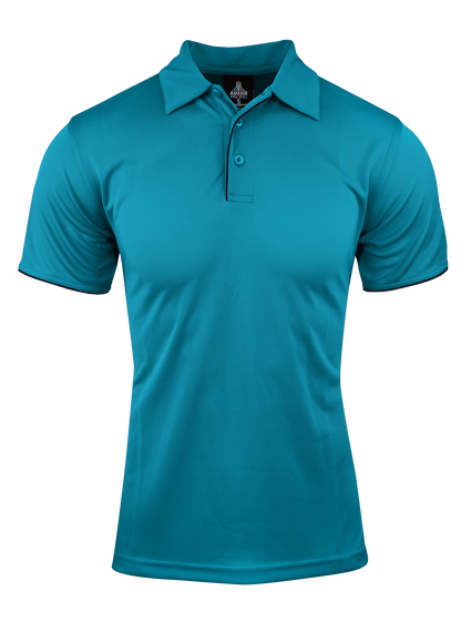 TEAL/BLACK - Yarra Mens Polos