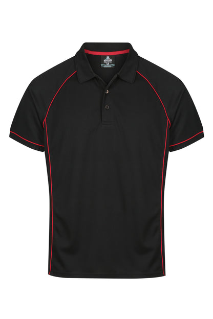 BLACK/RED - Endeavour Mens Polos