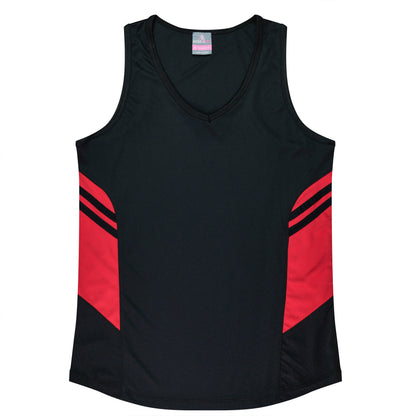 BLACK/RED - Tasman Lady Singlets