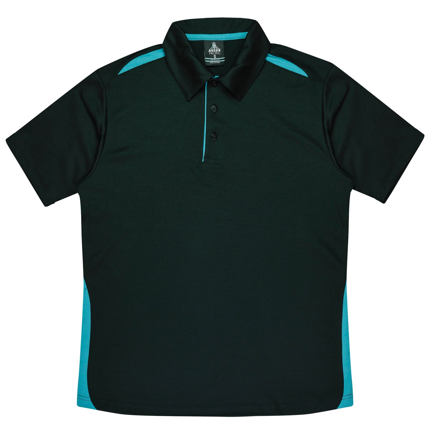 BLACK/TEAL - Paterson Kids Polos