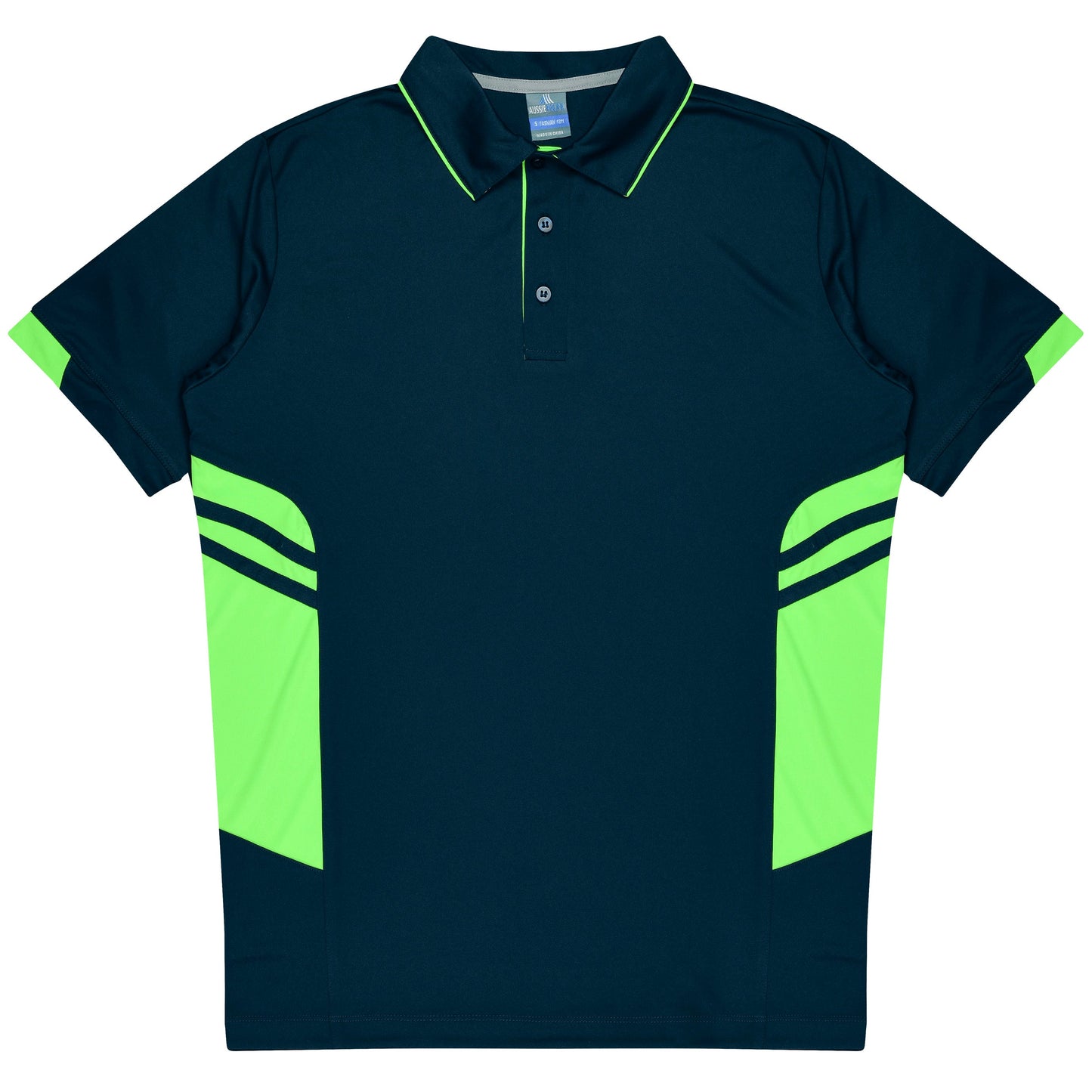 NAVY/NEON GREEN - Tasman Kids Polos