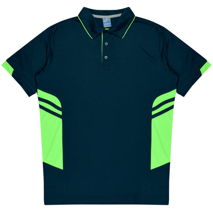 NAVY/NEON GREEN - Tasman Kids Polos