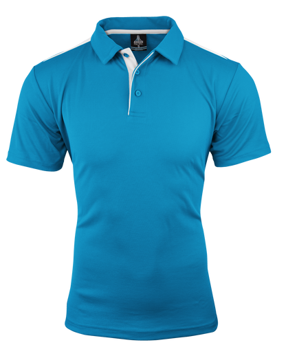 PACIFIC BLUE/WHITE - Paterson Mens Polos
