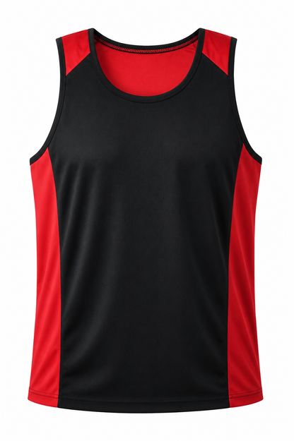 BLACK/RED - Premier Mens Singlets