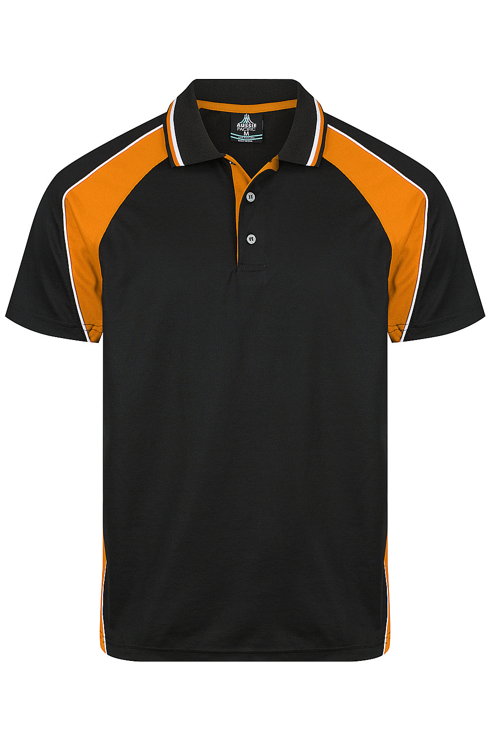 BLACK/ELECTRIC ORANGE/WHITE - Panorama Mens Polos
