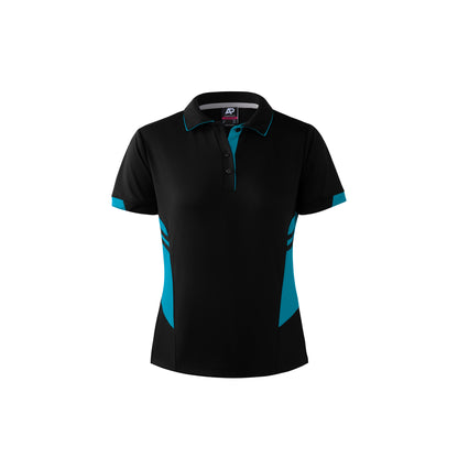 BLACK/TEAL - Tasman Lady Polos