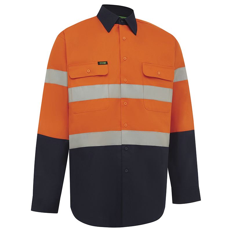 WORKIT Workwear Hi Vis 2 Tone Regular Weight Taped Shirt