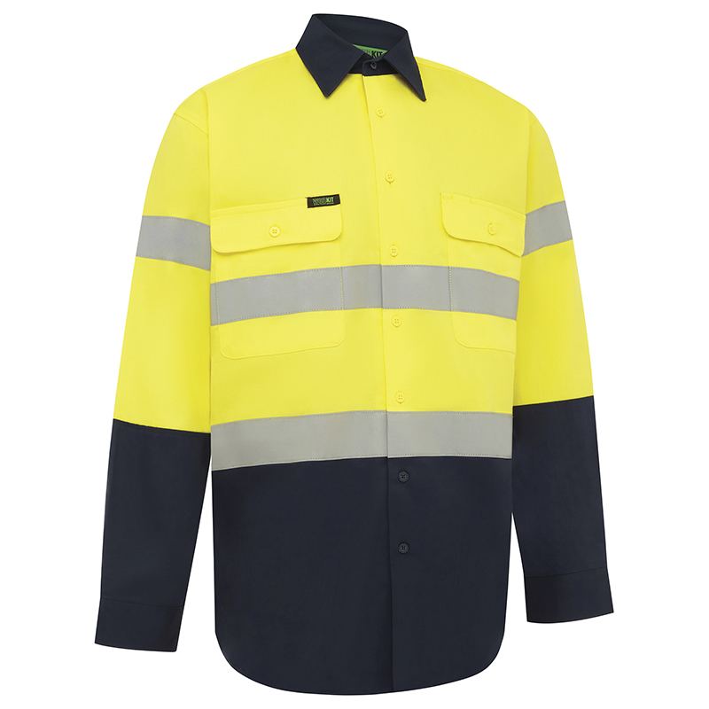 WORKIT Workwear Hi Vis 2 Tone Regular Weight Taped Shirt