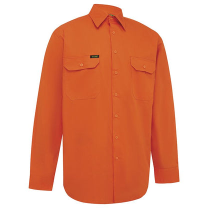 WORKIT Workwear Hi Vis Lightweight Long Sleeve Adjustable Cuff Shirt