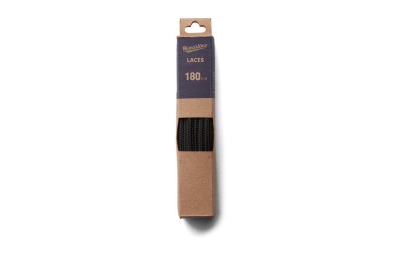 LACES - ROUND, BLACK, POLYESTER. 180CM LENGTH