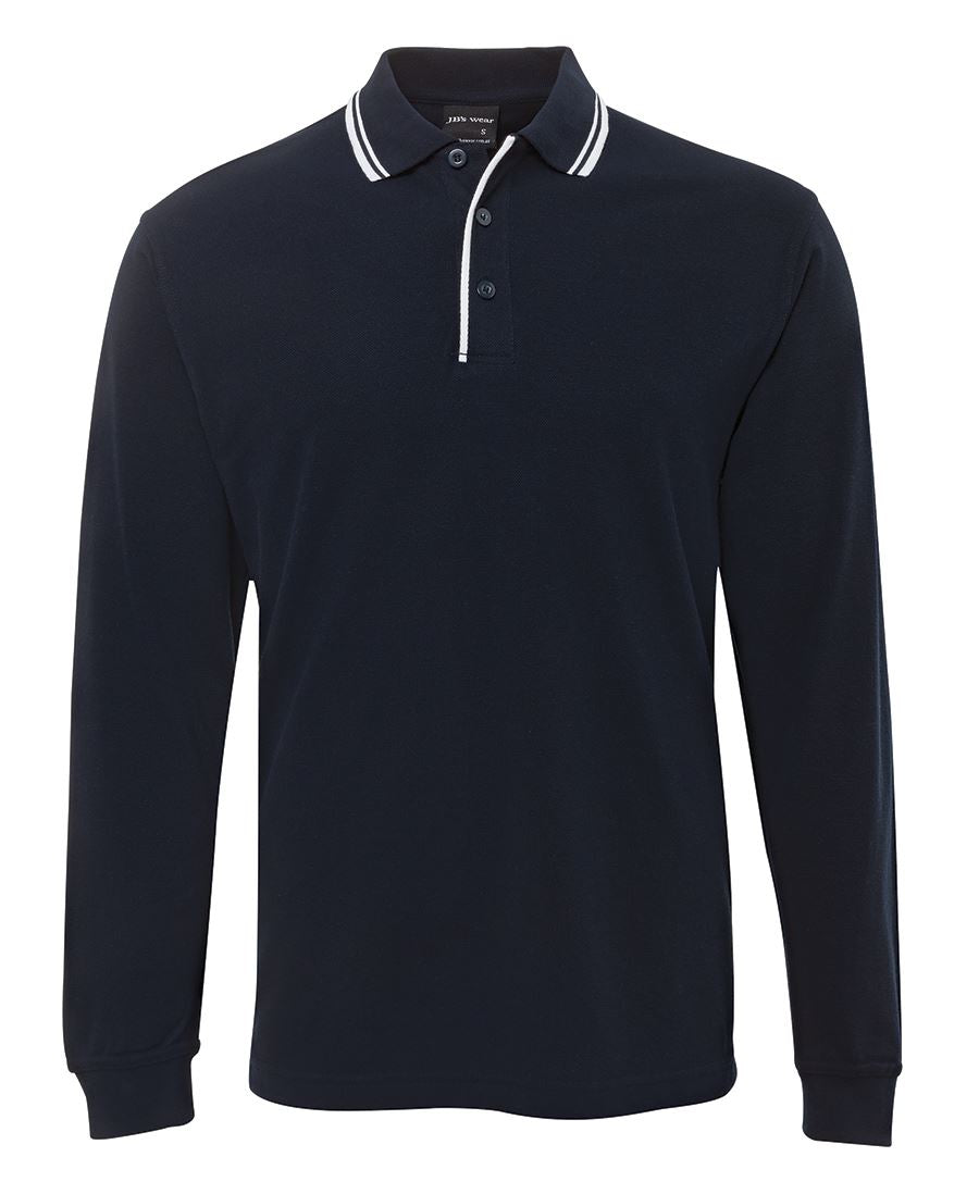 JB's L/S C/Trast Polo Navy/White-2Xs