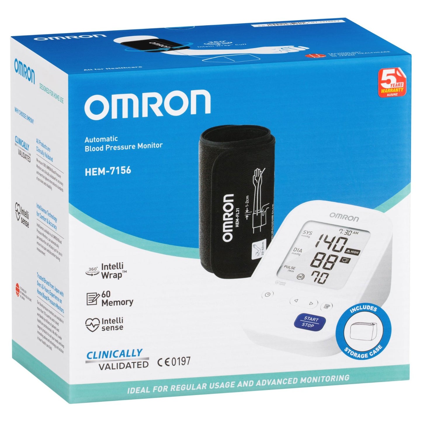 OMRON 222224 Omron HEM7156T Digital Blood Pressure Monitor with Bluetooth