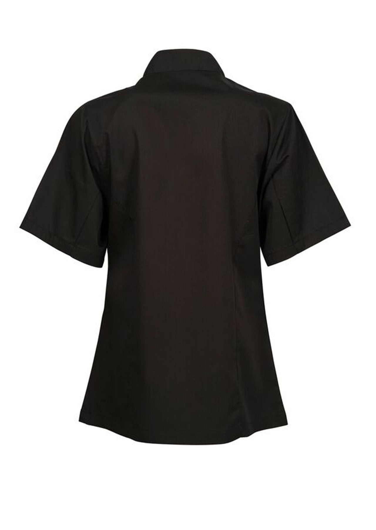 Chefscraft CJL22 Ladies Executive Short Sleeve Chefs Lightweight Jacket in Black Jkt / Black Buttons