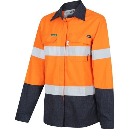 WORKIT Workwear Flarex Ripstop PPE2 Womens FR Inherent 197gsm Taped Shirt