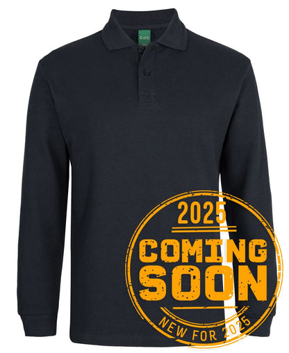 C of C L/S 320G Popcorn Cotton Polo Black