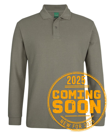 C of C L/S 320G Popcorn Cotton Polo Black